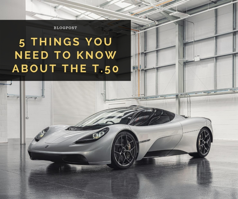 Gordon Murray Automotive T50 with the blog post title "5 Things You Need To Know About the T.50" overlaid
