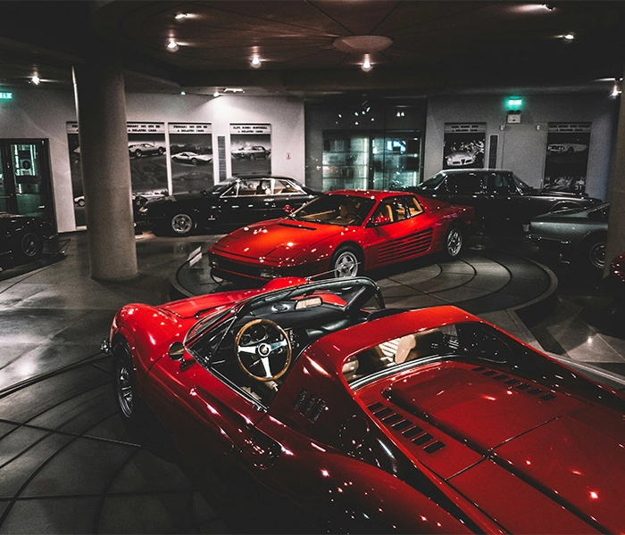 Personal showroom of luxury cars